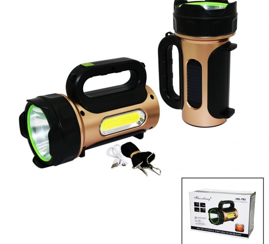 HAOERLİANG HEL-T93 ( 10W & SOLAR & USB ŞARJLI ) 2IN1 EL FENERİ ( RENKLİ FONKSİYONEL SMD LED )*36