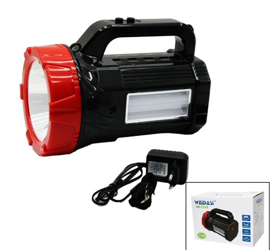 WEİDASİ WD-553B ( 10W ) ( 2İN1 = 1LED & 16SMD ) EL FENERİ & PROJEKTÖR FİŞ ŞARJLI  (TELEFON & AMPUL ÇIKIŞLI POWERBANK)*12
