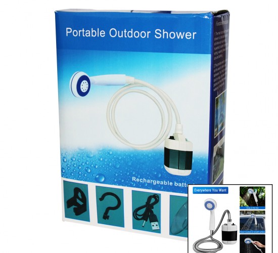 PORTABLE OUTDOOR SHOWER SU-PMP ( ŞARJLI ) TAŞİNABİLİR & SEYYAR DUŞ SETİ ( POMPA & HORTUM & D.BAŞLIK )