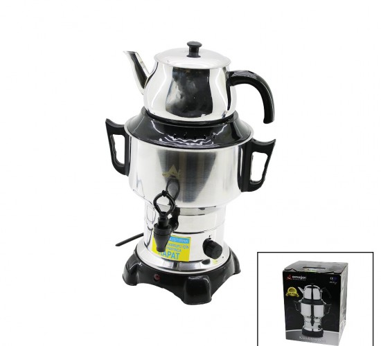 ARMAĞAN AKS-1001 ( 4.5LT & TEK MUSLUK ) ( KLASİK ÇAY SETİ= DEMLİK & SU KAZANI ) ELEKTRİKLİ SEMAVER ( 1100W ) ( 5A ) ( GİZLİ REZİSTANS )*4