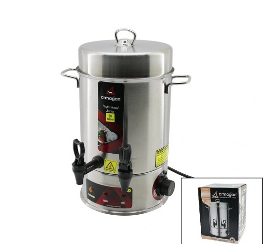 ARMAĞAN ( 60 BARDAK ) ÇAY OTOMATI ( ELEKTRİKLİ ) SEMAVER ÇAY MAKİNESİ ( ÇİFT MUSLUK ) ( 6LT ) ( 1000W ) ( 6.8A )*2