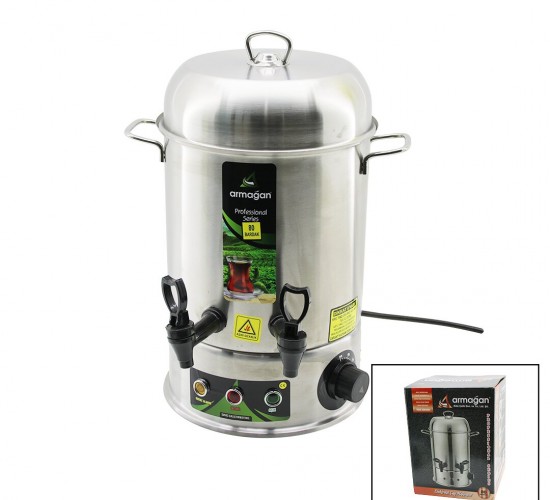 ARMAĞAN ( 80 BARDAK ) ÇAY OTOMATI ( ELEKTRİKLİ ) SEMAVER ÇAY MAKİNESİ ( ÇİFT MUSLUK ) ( 8LT ) ( 1500W ) ( 6.8A )*2