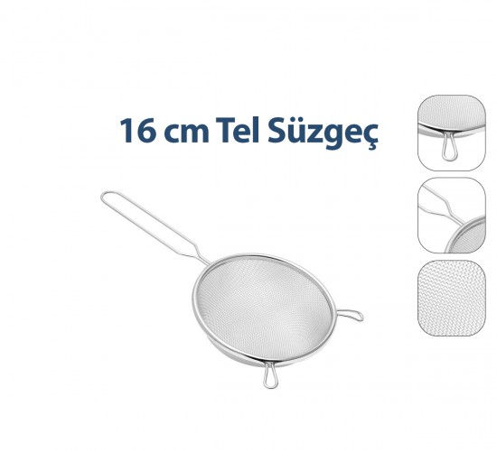ENFA ENF-1296 ( 16CM ) TEL SÜZGEÇ METAL SAPLI ( KULAKLI )*200
