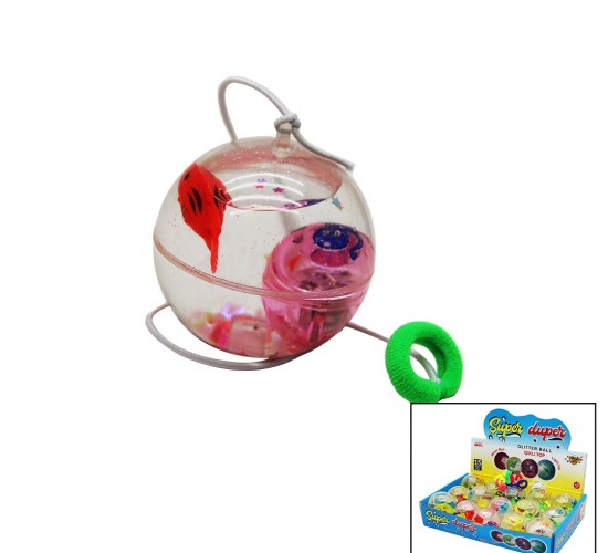 SUPER DUPER GLITTER BALL DMR-124 ( SULU & IŞIKLI ) TOP ( SALLAMA İPLİ & HAYVAN--EMOJİ KARTLI )*12X18