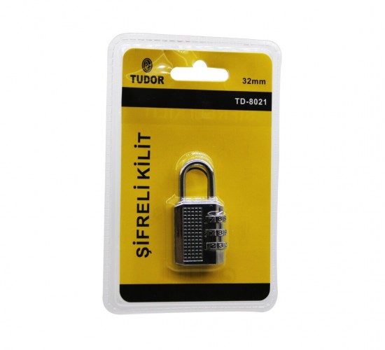 TUDOR TD-8021 ( ŞİFRELİ ) ( 32MM ) ASMA KİLİT*12X20