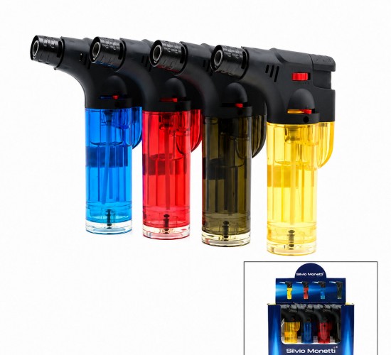 SİLVİO MONETTİ SM-908P ( PÜRMÜZ & TORCH ) ( NARGİLE & KAMP ) ÇAKMAK ( DOLDURULABİLİR ) ( AYAKDA DURABİLİR )*12X12