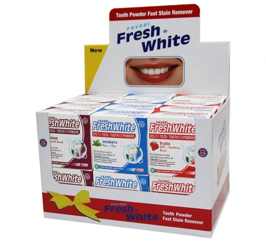 FRESH WHİTE TOOTH POWDER DİŞ PARLATICI TOZ 50GR*24X6