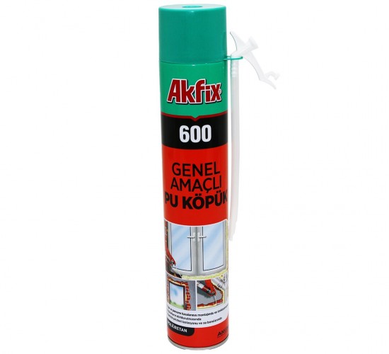 AKFİX-600 GENEL AMAÇLI PU KÖPÜK MONTAJ KÖPÜK 600GR*12=K
