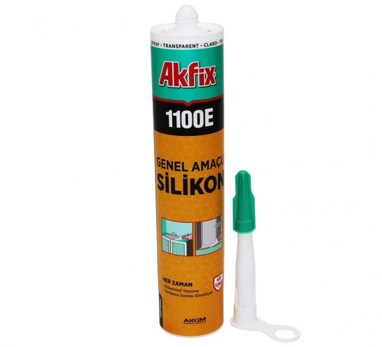 AKFİX 1100E ( ŞEFFAF ) GENEL AMAÇLI ÜNİVERSAL SİLİKON 280 GR*24=K