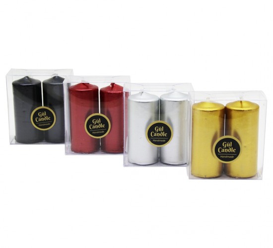 GÜL CANDLE GL-215 ( 2PCS ) ( YALDIZLI ) TAKOZ MUM*72=K