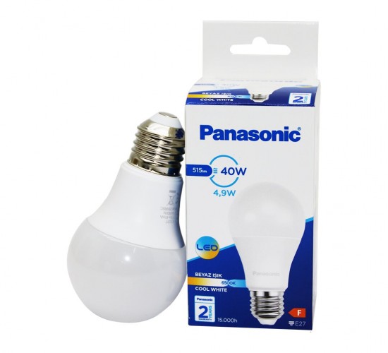PANASONİC ( BEYAZ ) ( 4.9W & 43W & 515LM & E27 ) LED AMPUL*20X5