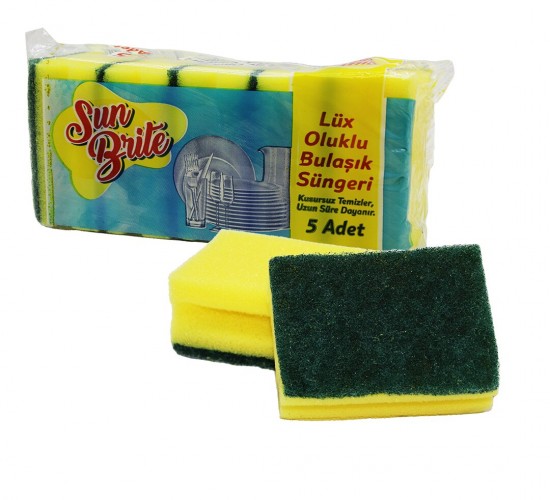 SUN BRİTE ( 5PCS ) OLUKLU BULAŞIK SÜNGERİ*80=K