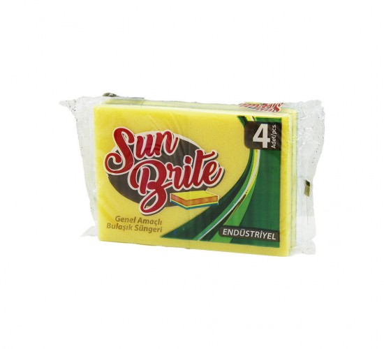 SUN BRİTE MOPPRO KOD-005 ( 4PCS ) ( ENDÜSTRİYEL ) BULAŞIK SÜNGERİ ( GENEL AMAÇLI KULLANIM ) ( 15X11CM )*60=K