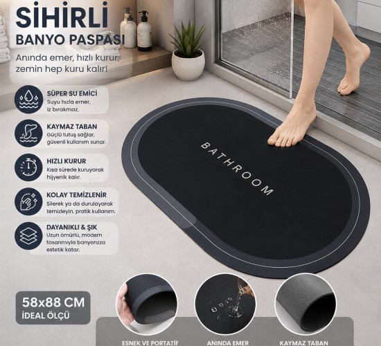 ENFA ENF-794 ( OVAL ) SU EMİCİ SİHİRLİ BANYO PASPAS & BULAŞIK ALTLIK (58X38CM)*60