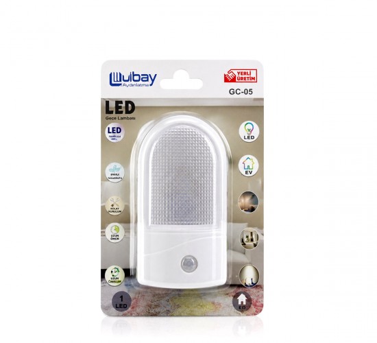 ULBAY GC-05 ( OVAL ) FOTOSEL GECE LAMBASI ( 0.1W ) ( SENSÖRLÜ= KARANLIK DA OTOMATİK YANAR )*10X24