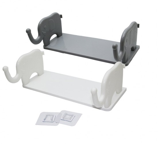 ENFA ENF-716 ( BEYAZ & GRİ ) ( 12X31CM ) ( FİLLİ ) TUTACAKLI  PLASTİK ETEJER ( YAPIŞKANLI ) (ETAJER)*120