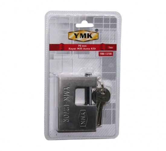 YMK-1270R ( 70MM ) GRİ KAYAR MİLLİ ASMA KİLİT*48