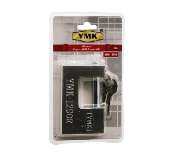 YMK-1290R ( 90MM ) GRİ KAYAR MİLLİ ASMA KİLİT*36