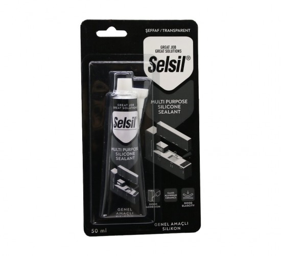SELSİL-2550 ( GENEL AMAÇLI )  ŞEFFAF & TRANSPARENT & TÜP SİLİKON 50ML*12=K