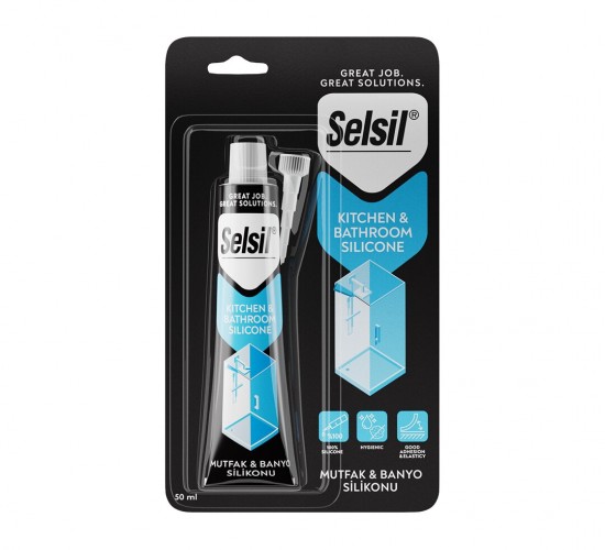 SELSİL-1888 ( DUŞAKABİN & MUTFAK & BANYO ) ŞEFFAF & TRANSPARENT & TÜP SİLİKON 50ML*12=K
