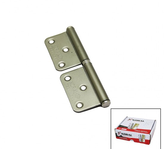 KORAL ( SATEN & 12CM ) ÇELİK CERMAN YÖNSÜZ SABİT MENTEŞE*20X12
