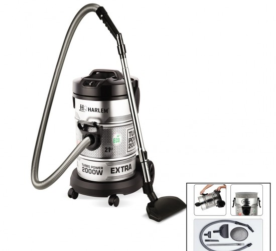 HARLEM MAJOR HSV-622DVC ( TORBASIZ & KURU VAKUMLU & METAL KASA ) ELEKTRİKLİ SÜPÜRGE ( 21LT & 2850W )*1