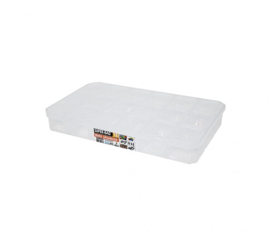 SUPER-BAG ASR-5075 ( MARS 18 BÖLMELİ ) ŞEFFAF ORGANİZER BOX*24