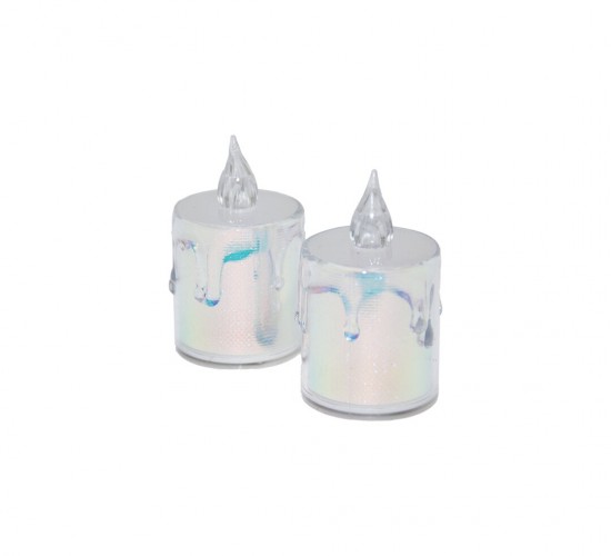 SMOKELESS CANDLES ENF-510 (ORTA BOY= ÇAP:3.5CM & Y: 4.2CM) (DAMLALI AKAN MUM MODELİ) (PİLLİ) LED MUM (MİKA KRİSTAL PLASTİK)*24X20