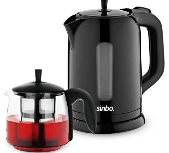 SİNBO STM-5840 ( ELEKTRİKLİ ) ( CAM DEMLİKLİ ) ( PLASTİK ) ÇAY SETİ ÇAYCI ( 1600W ) ( 1.7LT & 0.7LT )*4