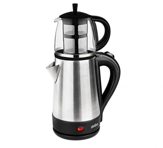 SİNBO STM-5836 ( CAM DEMLİKLİ ) ( ELEKTRİKLİ ) ( ÇELİK ) ÇAY SETİ  ( ÇAYCI ) ( 360° TABAN ) ( 1.7LT & 0.7LT ) ( 1600W ) *4