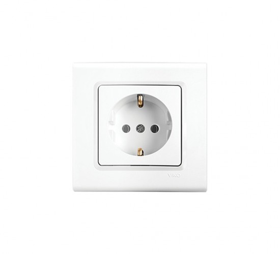 VİKO ( 9140 0008 ) LİNNERA S TOPRAKLI PRİZ ( BEYAZ ) ( ÇERÇEVELİ )*12X10