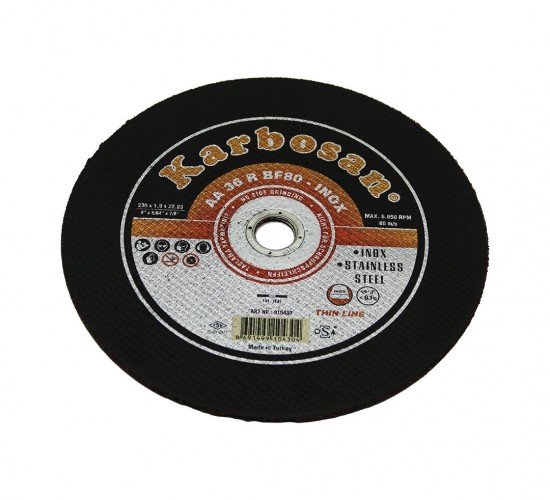 KARBOSAN-10430 İNOX METAL KESİCİ DİSK 230MMX1.92X22 ( SPRAL TAŞI )*100