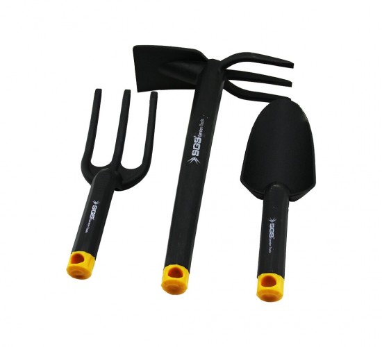 SGS TOOLS SGS-3120 ( 3PCS ) ( PLASTİK & SİYAH ) ÇAPA BAHÇE SETİ ( TIRMIK & ÇAPA & KÜREK )*6=K