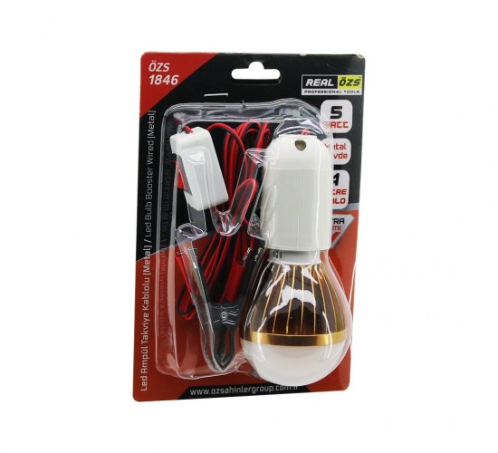 REAL ÖZS ÖZS-1846 ( SEYYAR & LED LAMBA ) (AKÜ TAKVİYE KABLOLU= 4MT) ( 5W & BEYAZ ) (RENKLİ METAL GÖVDE)*50