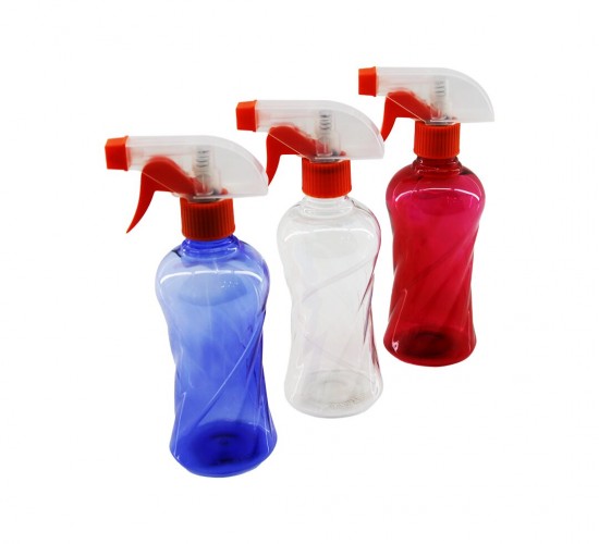 MAXEL Y-084 ( 350ML ) ( RENKLİ ŞEFFAF UZUN & PLASTİK & BURGULU ) BOŞ SPREY PÜSKÜRTÜCÜ ŞİŞE *100