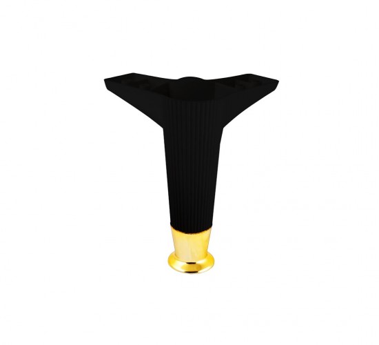 İBİCO-935 ( 12CM & SİYAH & GOLD UÇLU ) PLASTİK MOBİLYA & KOLTUK AYAK*10X5