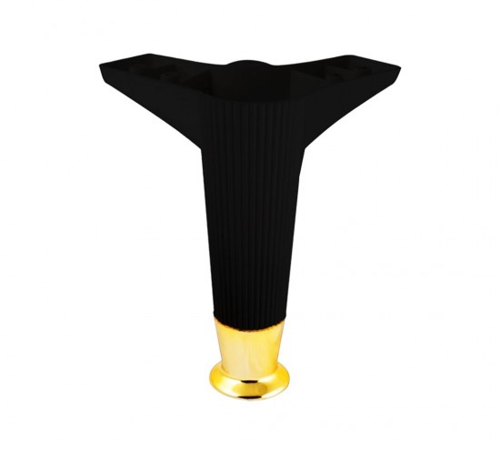 İBİCO-936 ( 15CM & SİYAH & GOLD UÇLU ) PLASTİK MOBİLYA & KOLTUK AYAK*10X5