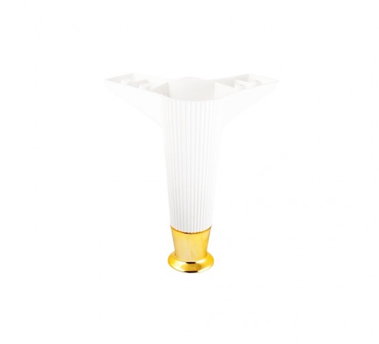 İBİCO-937 ( 12CM & BEYAZ & GOLD UÇLU ) PLASTİK MOBİLYA & KOLTUK AYAK*10X5