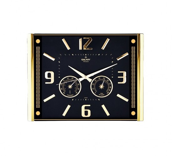 GALAXY PREMİUM 707-A-1 A-2 G-1 BAROMETRELİ ( ISI & NEM ÖLÇER ) KABARTMA RAKAMLI DUVAR SAATİ ( 41.5X32CM )*10