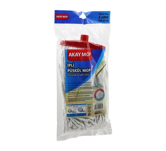 AKAY MOP AK-205 ( X LARGE )( GENİŞ SAP TUTACAK ) ( ÖRGÜLÜ İPLİ= 27CM ) PÜSKÜL MİKROFİBER ENDÜSTRİYEL MOP*40