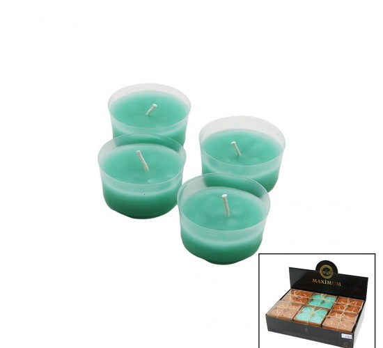 MAXİMUM MAX-2312 ( 4PCS ) ( ŞEFFAF PVC KAP ) ( YUVARLAK ) ( RENKLİ & KOKULU ) MUM*18X8