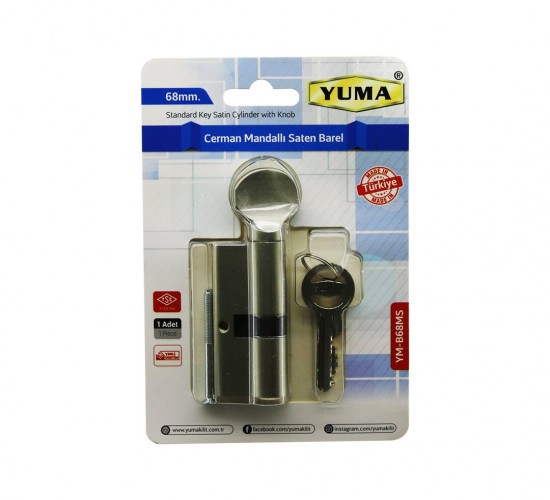 YUMA YM-B68MS CERMAN MANDALLI SATEN BAREL KİLİT ( 68MM )*50