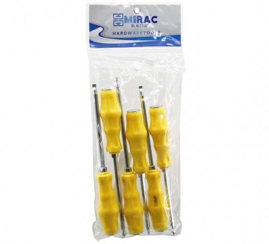 MİRAC ( PVC AMBALAJ ) ( PLASTİK SAPLI ) ( DARBELİ ) ( 6LI SET ) ( 2İN1=ÇİFT TARAFLI UÇ ) TORNAVİDA SETİ TAKIM ( YILDIZ-DÜZ )*50