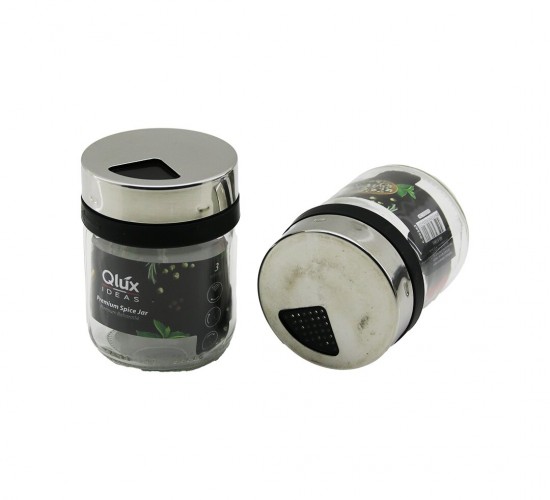 QLUX C-00342 PREMİUM SPİCE JAR (212CC)(CAM) BAHARATLIK & TUZLUK (KROM KAPLAMA PLASTİK KAPAK)(3 DÖKÜM AYARLI)*20=K