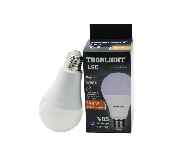 THORLIGHT T-15B ( 14.5W ) ( E27 ) ( BEYAZ ) LED AMPUL ( 1240 LUMEN & 2835 SMD LED & 6500K & 20.000 SAAT ÖMÜR )*10X6