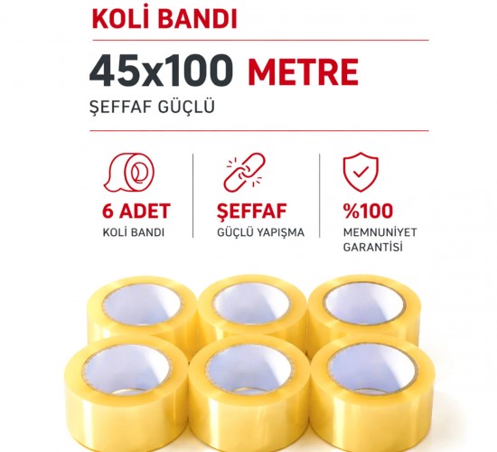 HASBANT PRO HAS-0015 ( ŞEFFAF ) ( FLEX HOTMELT PRO ) ( 45MMX100MT ) KOLİ BANTI*6X12