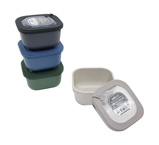 SOFTCHEF-00682 LINE ( 1100ML ) RENKLİ PLASTİK SAKLAMA KABI ( VAKUM KAPAK )*24=K