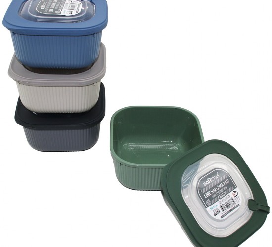 SOFTCHEF-00683 LINE ( 1800ML ) RENKLİ PLASTİK SAKLAMA KABI ( VAKUM KAPAK )*24=K