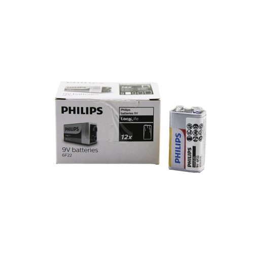 PHILIPS 6F-22 ( 9V ) PİL ( 12PCS ) ( EXTRA ÇİNKO KLORÜR )*1X10