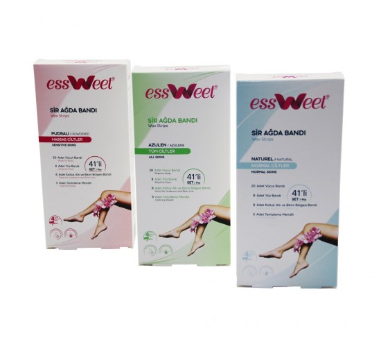 ESSWEET (41PCS) SİR AĞDA BANT SET (AZULEN-NATUREL-PUDRALI) (20 VUCUT& 8 YÜZ& 8 K.ALTI BANT& 5AD.T.MENDİL)*18=K